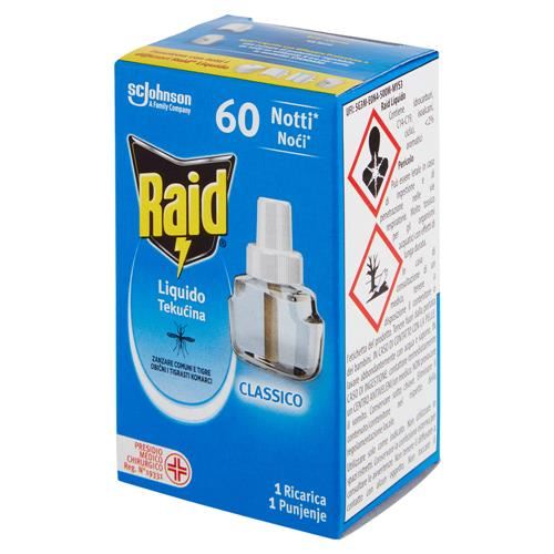 Raid Insetticida Liquido Ricarica 60 Notti Classica