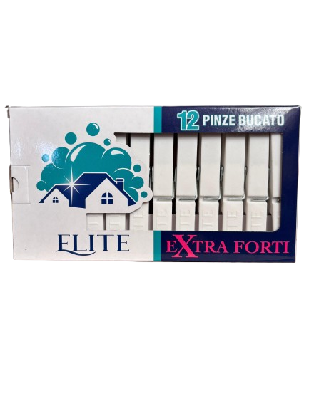 Elitè Mollette Plastica Extra Forti x12pz Bianche