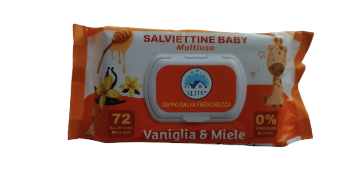 Elitè Salviettine x 72pz Con Tappo Vaniglia & Miele