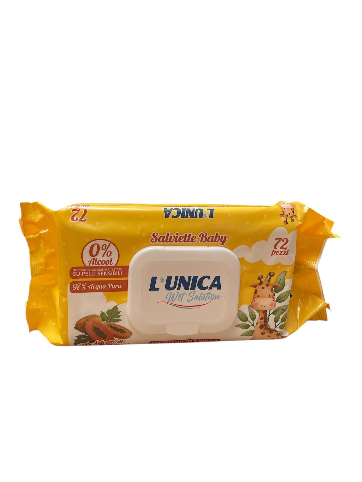 L'Unica salviette baby 72pz Estratto di Papaya