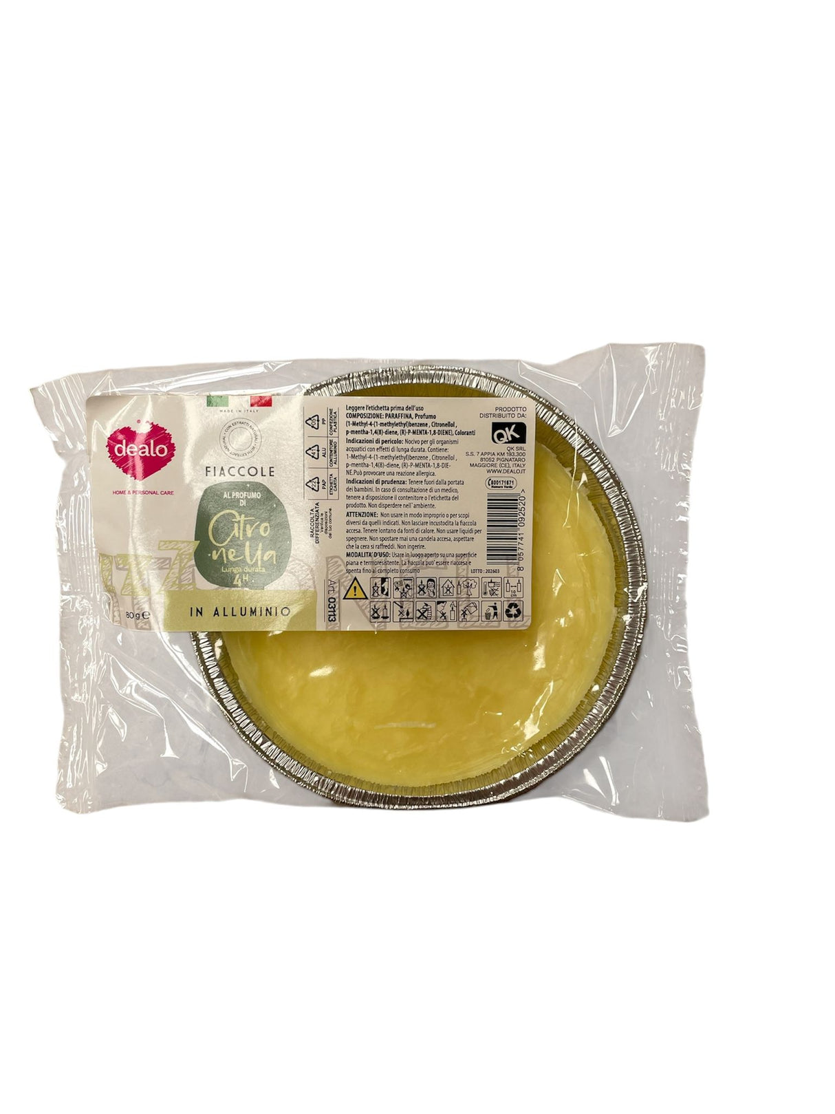 Dealo fiaccola alla citronella 11 cm in alluminio