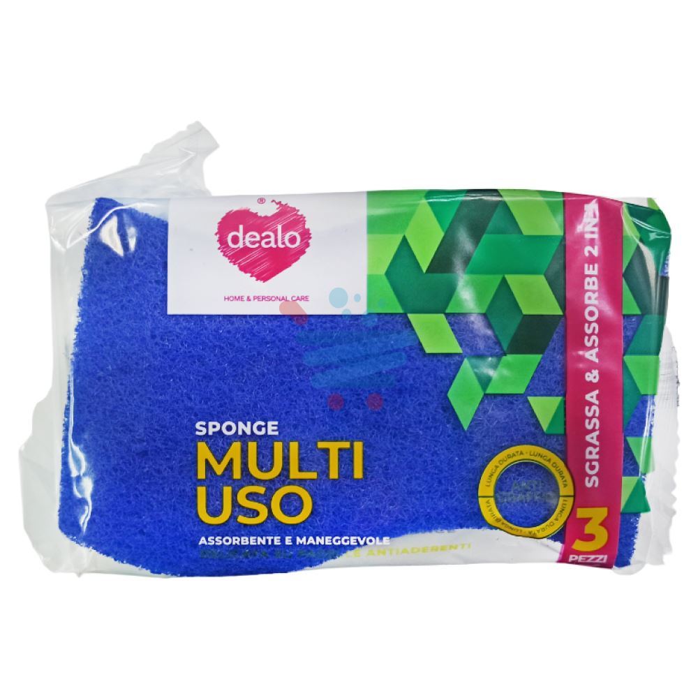 Dealo 3 Spugnette Blu Multiuso