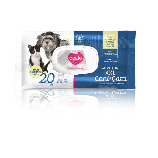 Dealo Salviettine Cani & Gatti x20pz con Tappo Apri & Chiudi