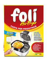 Foli' Fogli Per Friggitrice ad Aria 15pz Quadrata 23x23