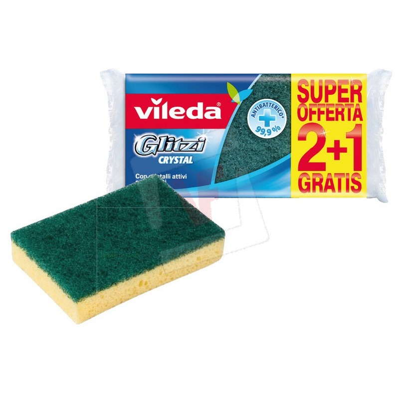 Vileda Glitzi Crystal 2+1 Spugnette Piatti