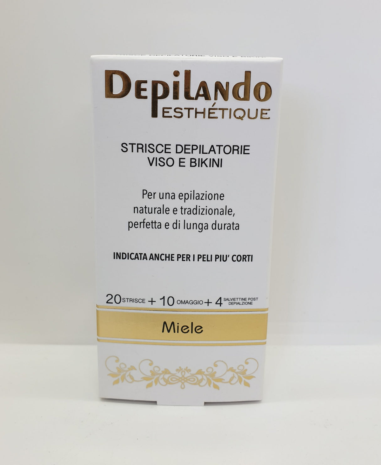 Depilando Estetique’ Strisce Depilatorie Viso&Bikini x30pz+4pz salviettine post Epilazione Miele