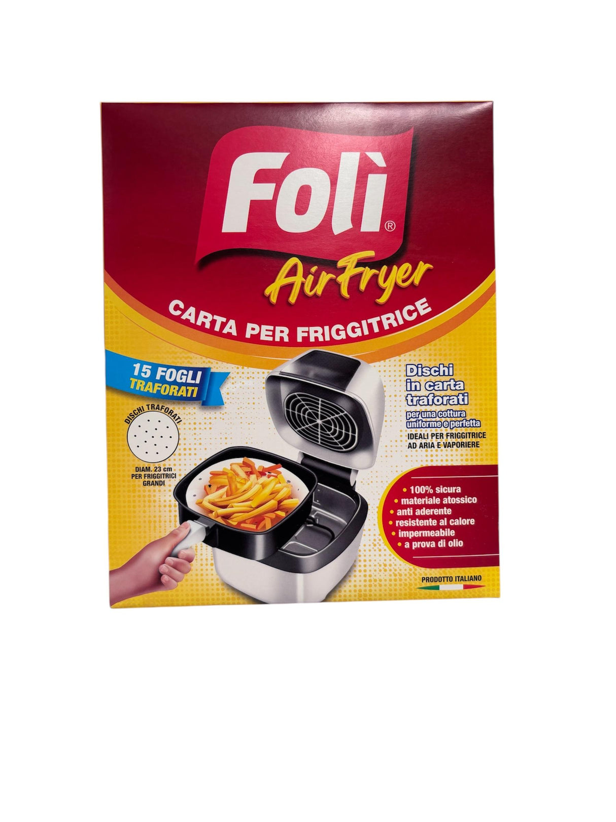 Foli' Fogli Per Friggitrice ad Aria 15pz Diametro 23