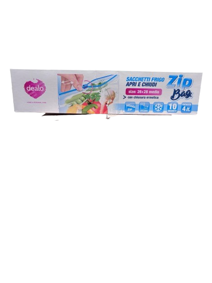 Dealo Zip Bag Sacchetti Frigo Apri e Chiudi 26x28 Medio con Chiusura Ermetica