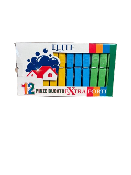 Elitè Mollette Plastica Extra Forti x12pz Colorate
