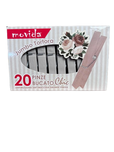 Movida Mollette di Plastica x20pz Robuste Tortora