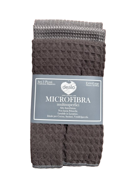 Dealo Set 3 Panni Multisuperfici Microfibra Xl