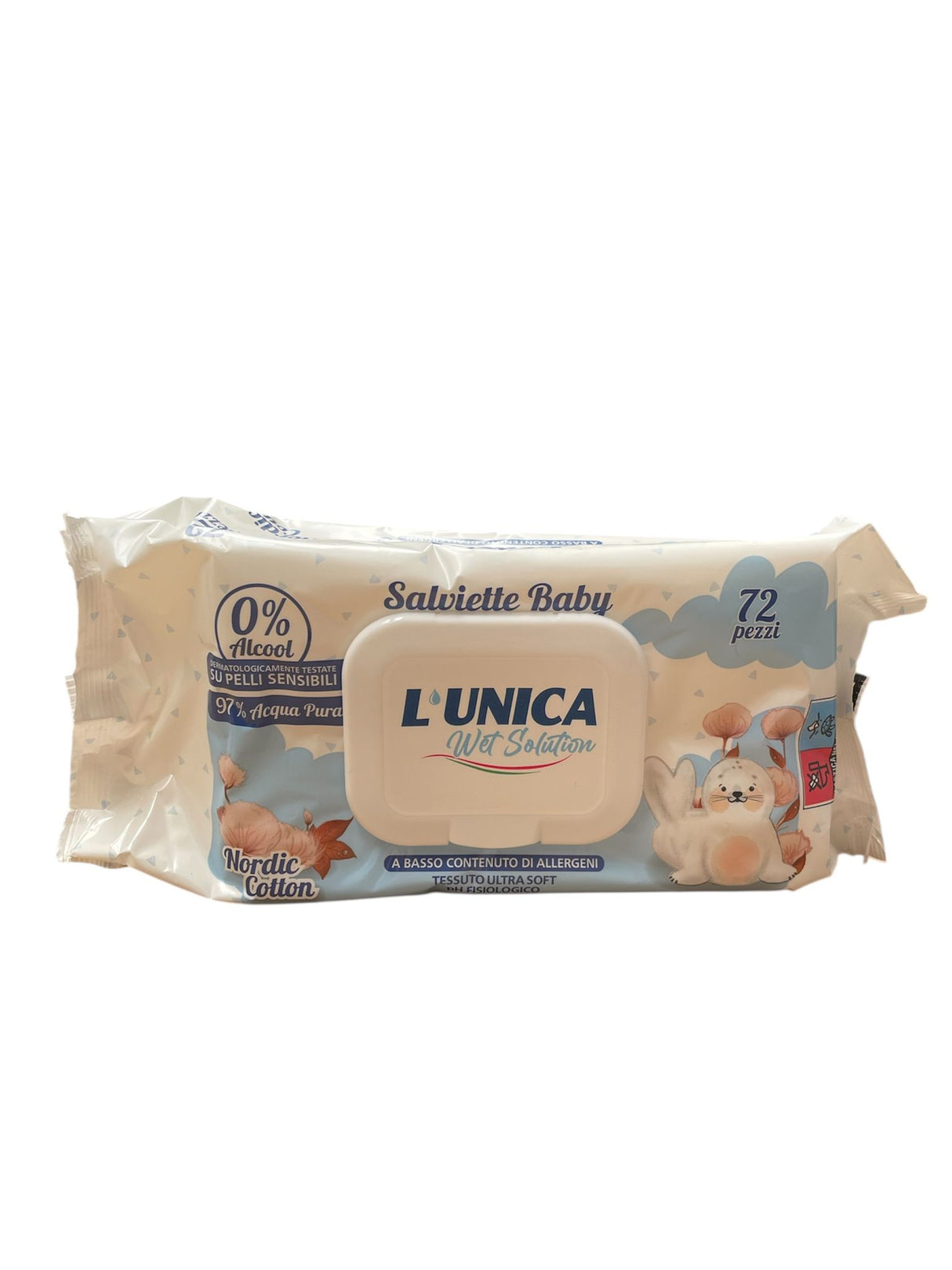 L'Unica salviette baby 72pz Nordic Cotton