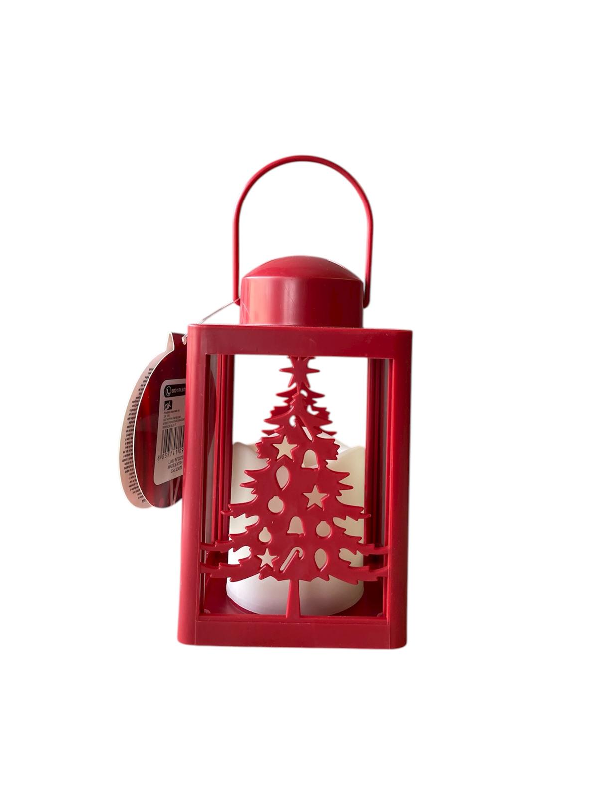 Dealo lanterna natalizia 16 cm Rossa