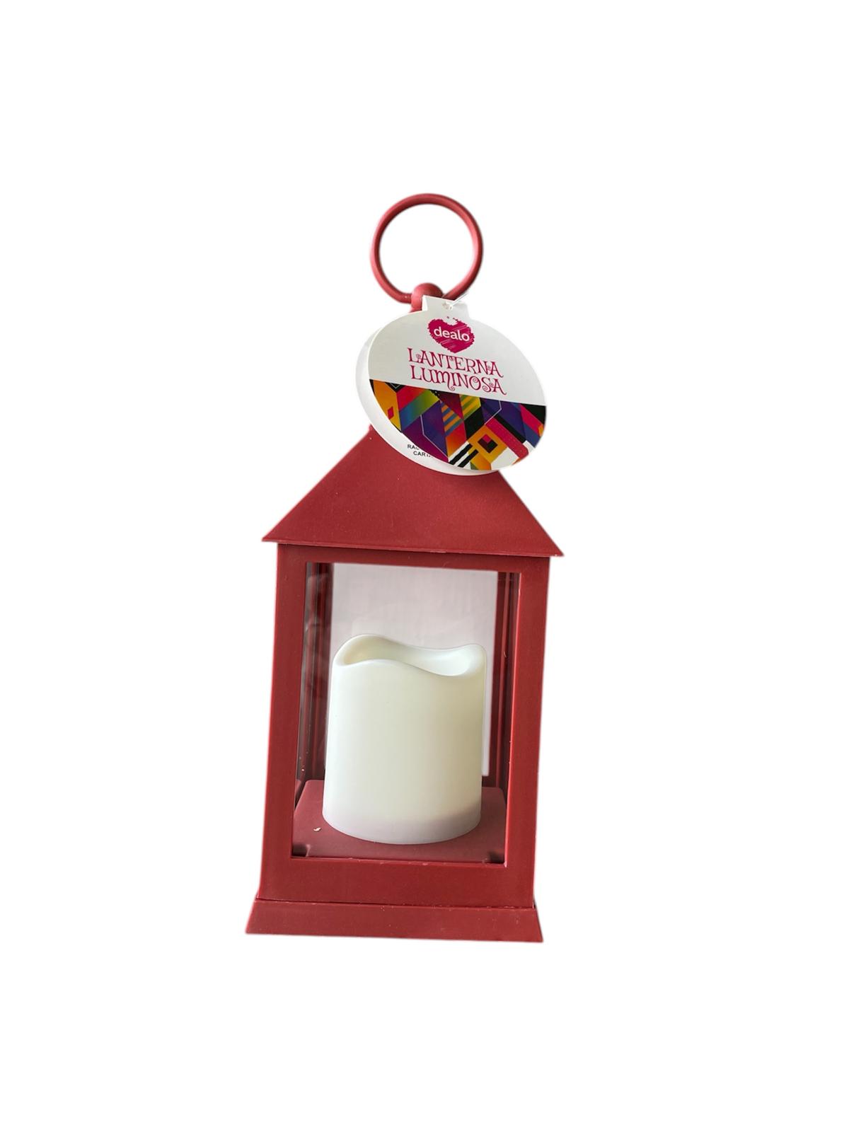 Dealo lanterna natalizia 24 cm Rossa