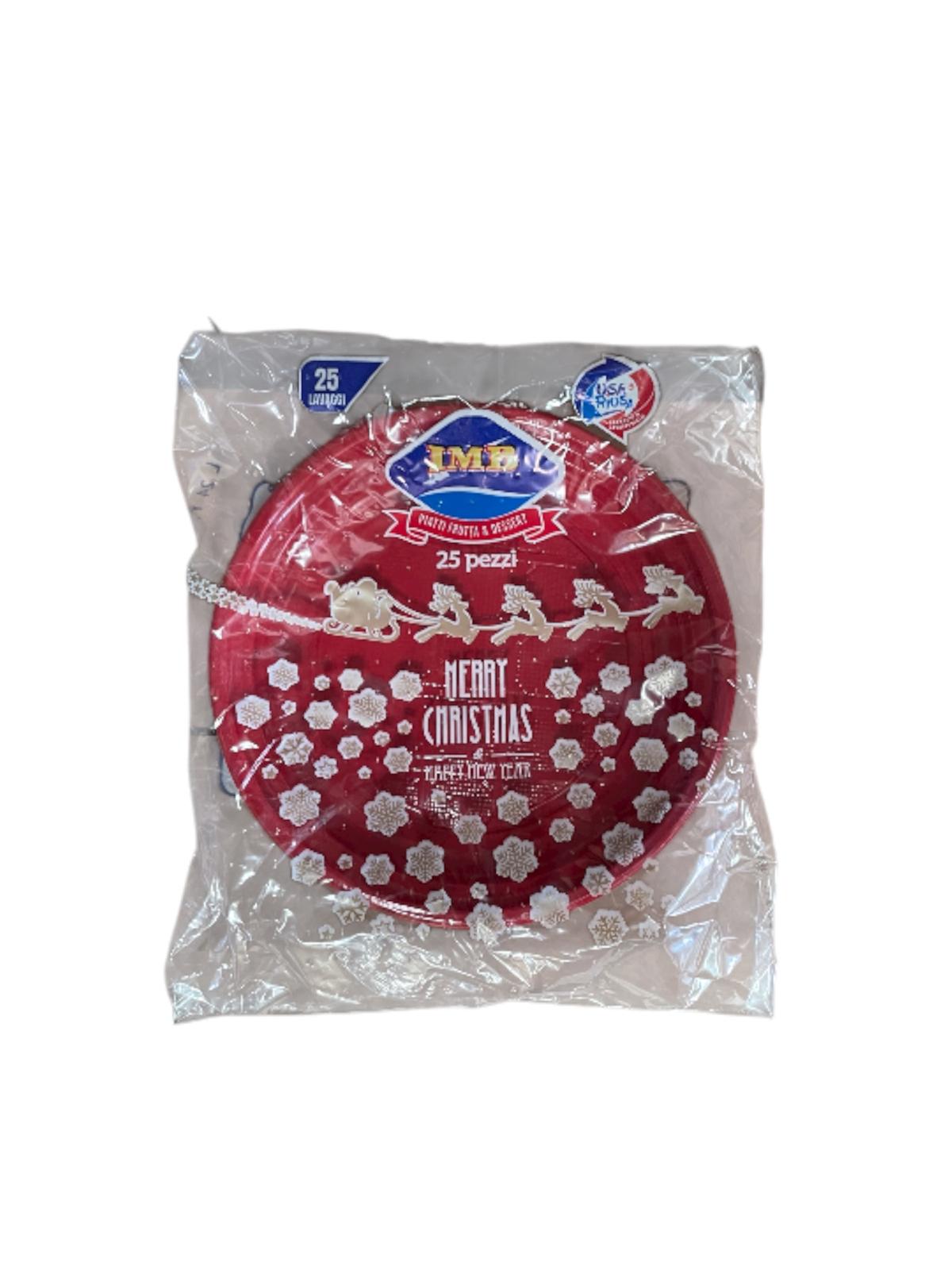 Piatti da dessert rossi 25pz