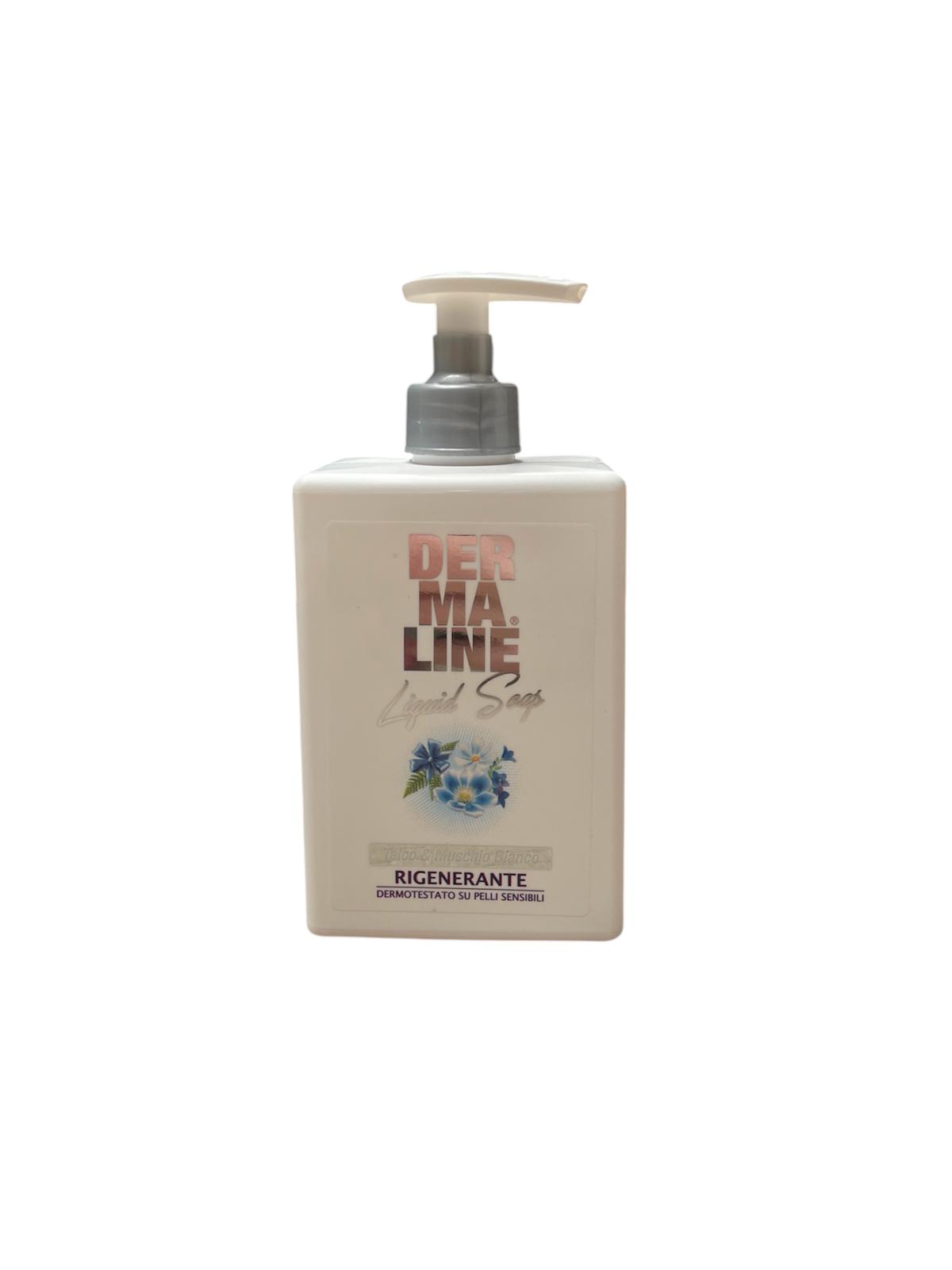 Dermaline sapone per mani 500ml talco e muschio bianco