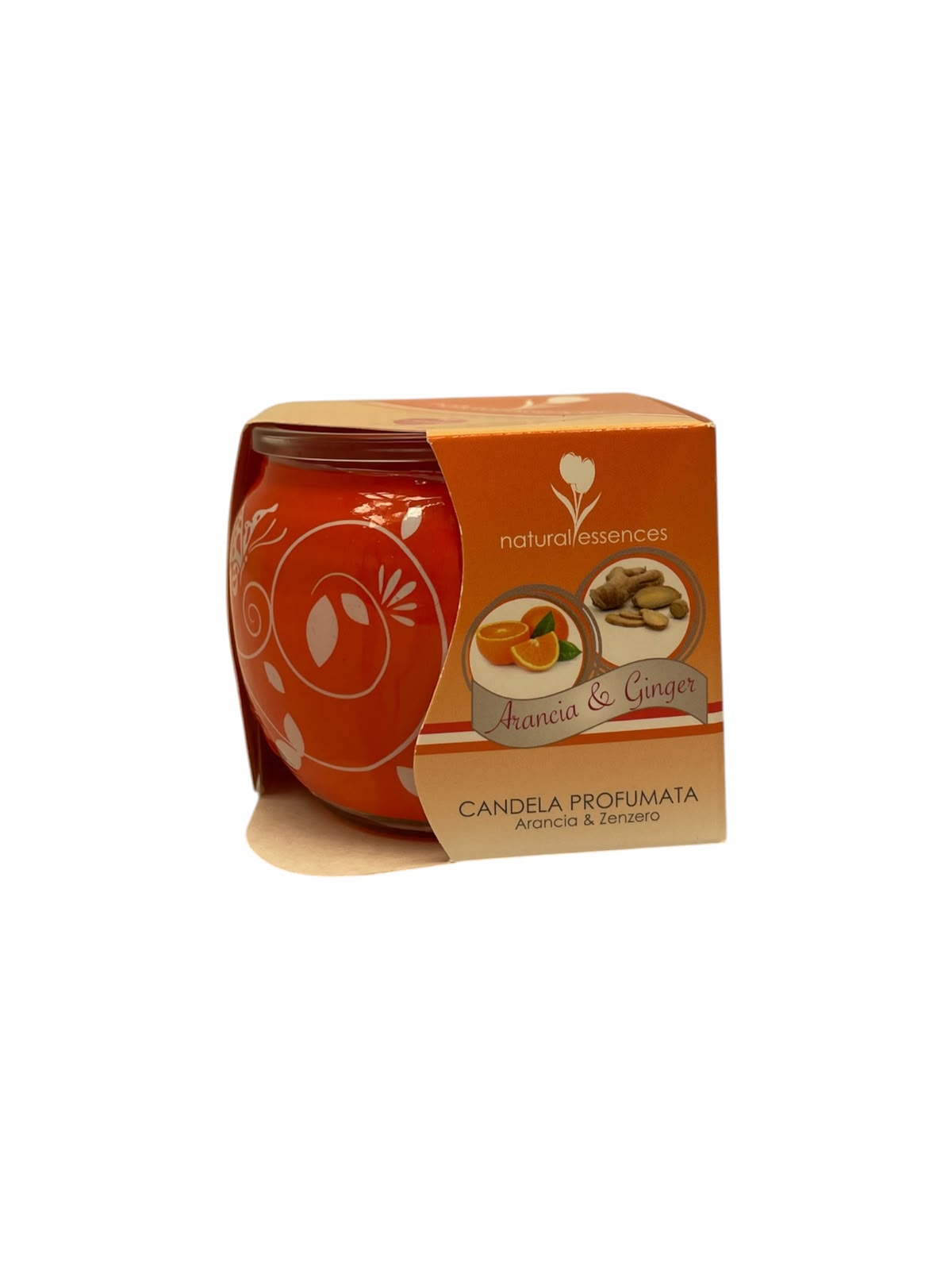 Dealo candela profumata in vetro natural essence arancia e ginger