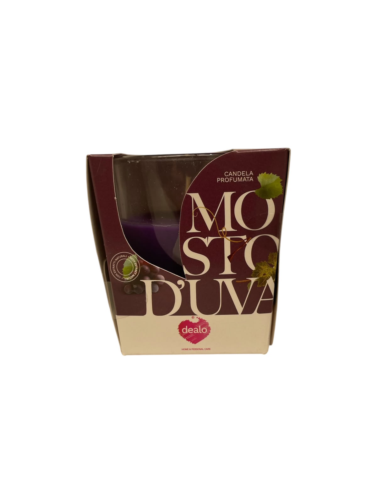 Dealo candela profumata bicchiere in vetro 26H mosto d'uva