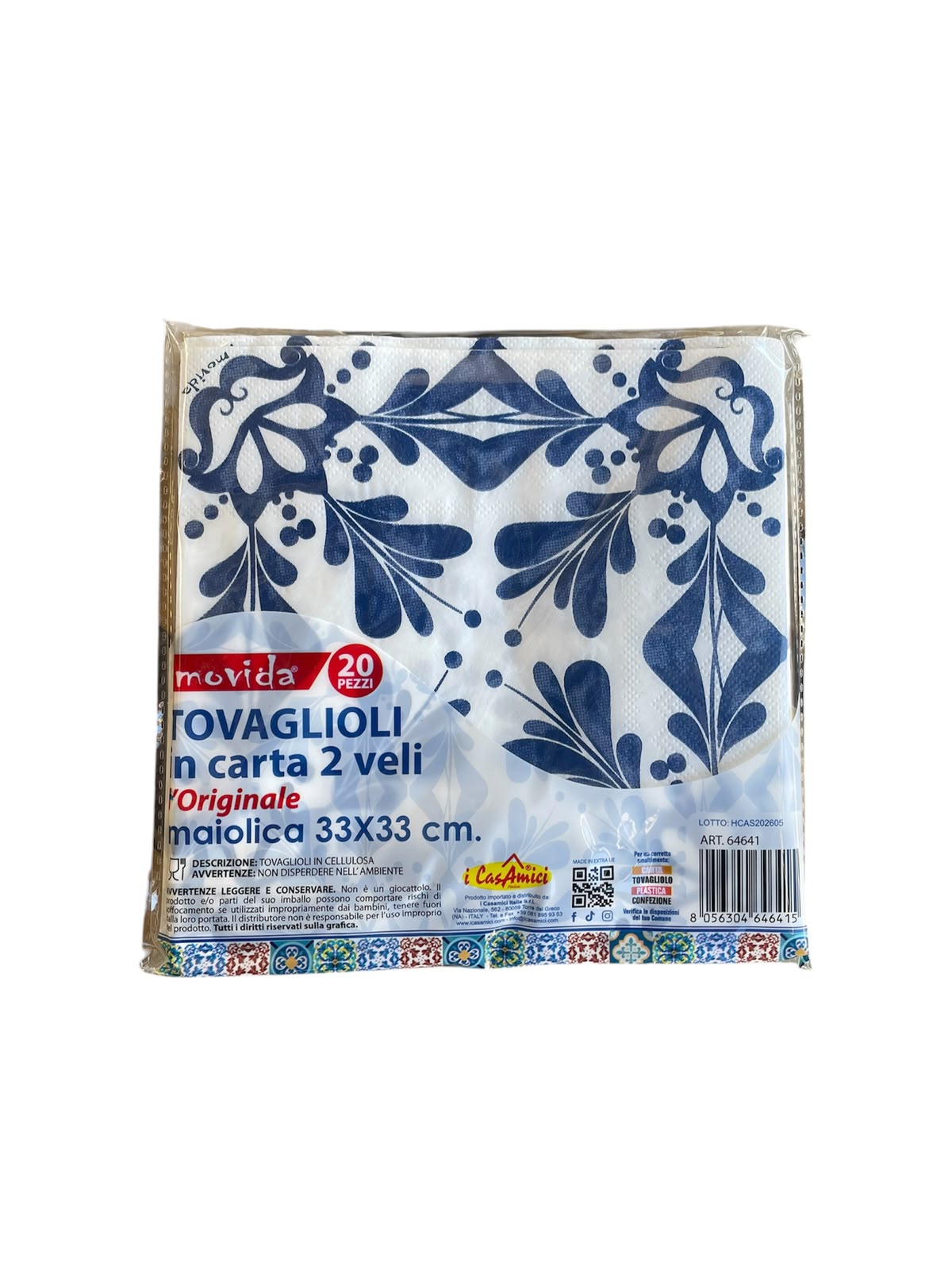 Movida tovaglioli doppio velo 33x33 maiolica 20pz