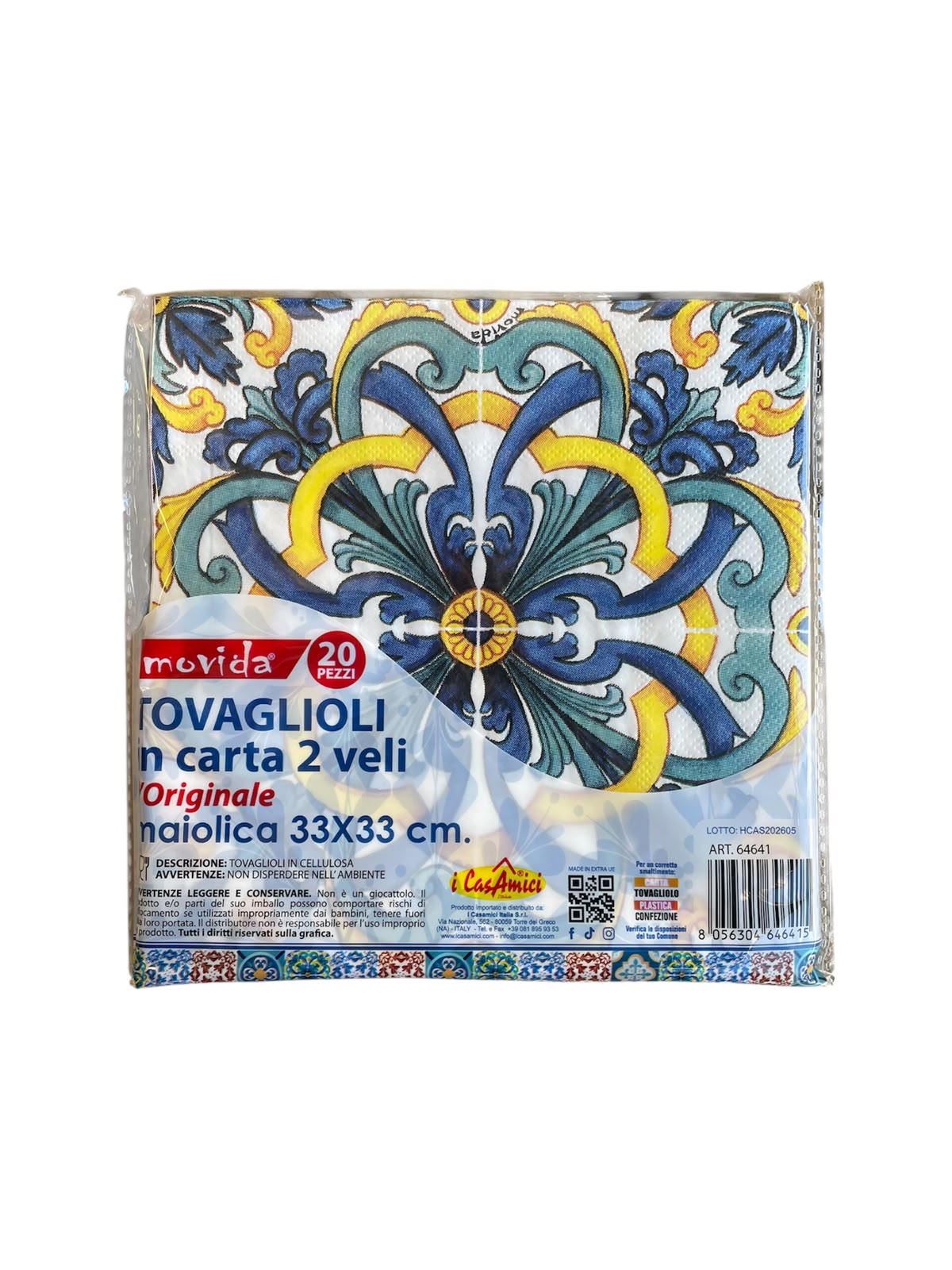Movida tovaglioli doppio velo 33x33 maiolica 20pz