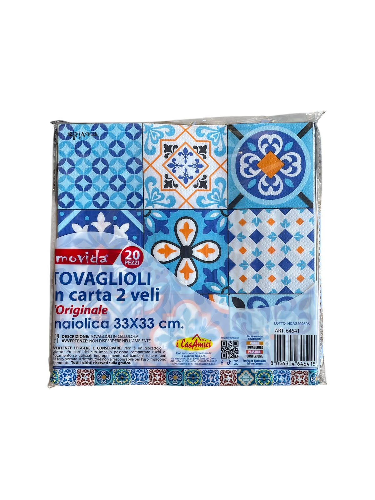 Movida tovaglioli doppio velo 33x33 maiolica 20pz