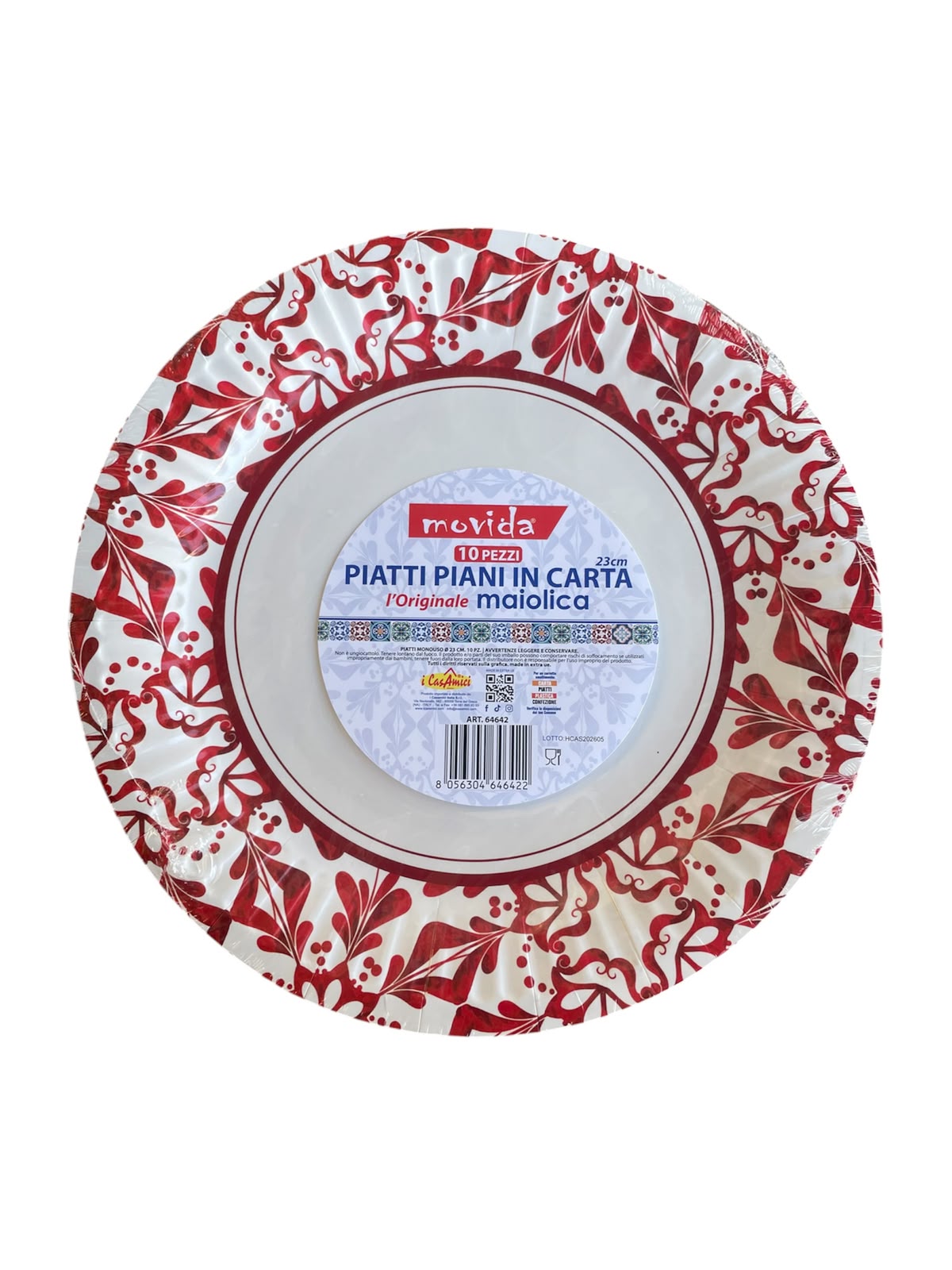 Movida piatti piani in carta maiolica 10pz