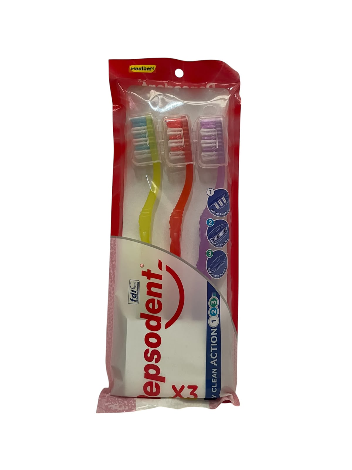 Pepsodent spazzolini Medio x3pz con coprisetole