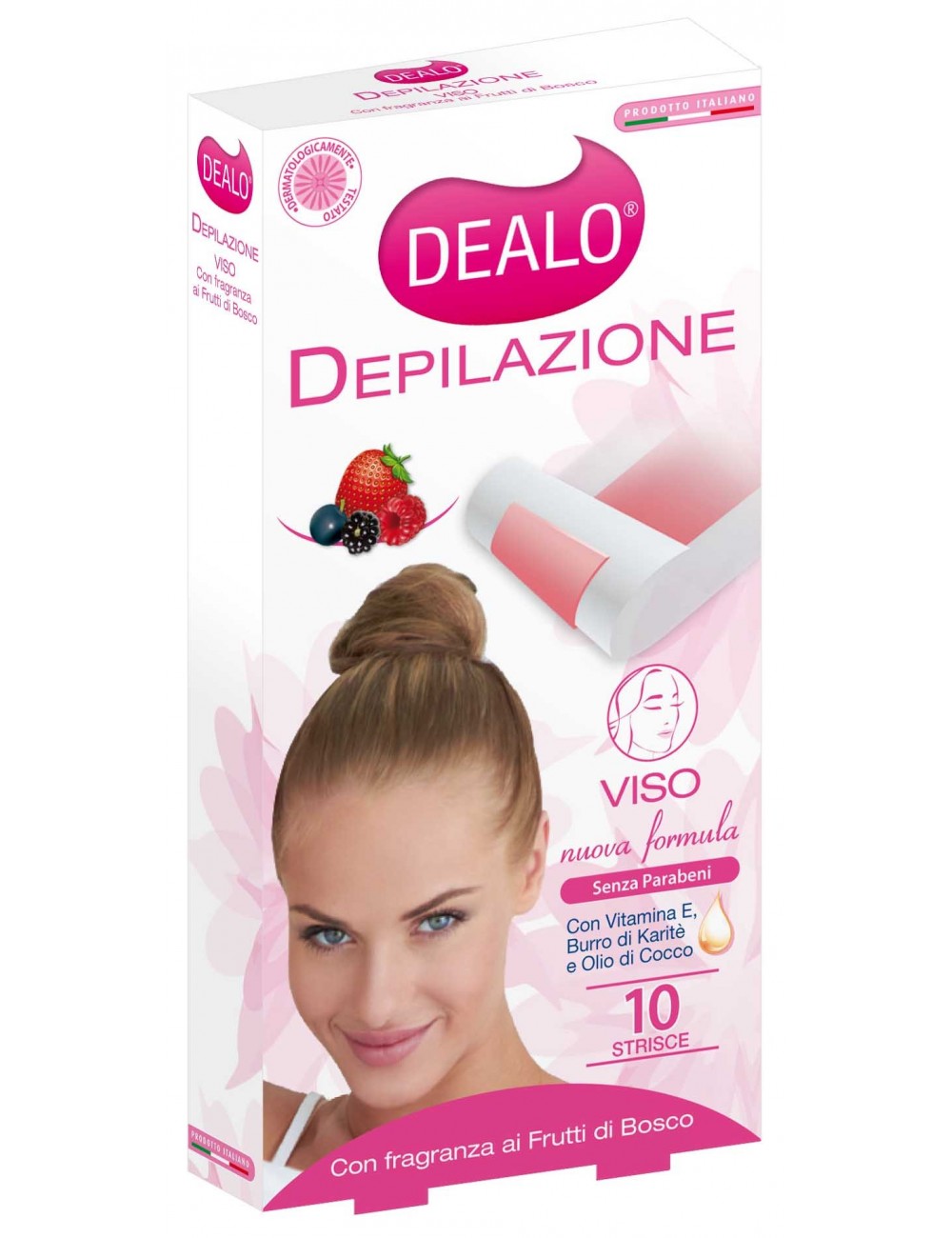 Dealo Strisce Depilatorie x10pz viso Frutti di Bosco