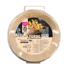 Dealo Carta Per Friggitrice ad Aria x25pz con Bordi Laterali Diametro 16cm Tonda