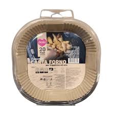Dealo Carta Per Friggitrice ad Aria x20pz con Bordi Laterali 20cm x 20cm  Quadrata
