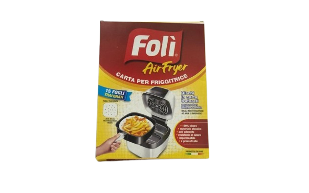 Foli' Fogli Per Friggitrice ad Aria 15pz Quadrata 20x20
