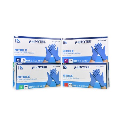 Ital Nytril Guanti Nitrile Blu x100pz Misura M