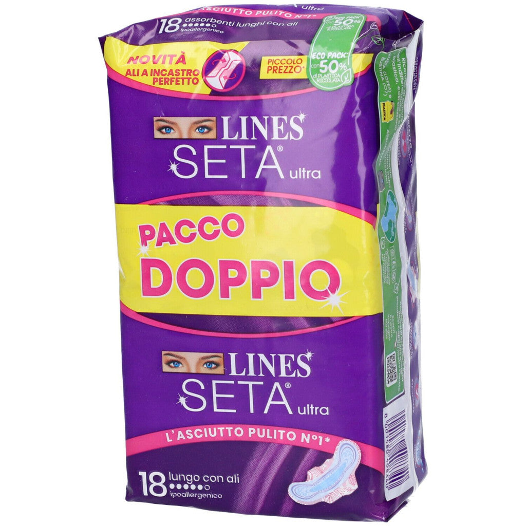 Lines Seta Ultra Pacco Doppio Lungo con Ali Viola Scuro