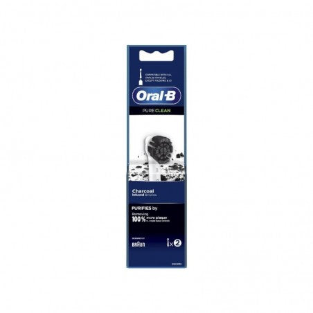 Oral B Ricambi Elettrici x2 Testine Pure Clean Carbone